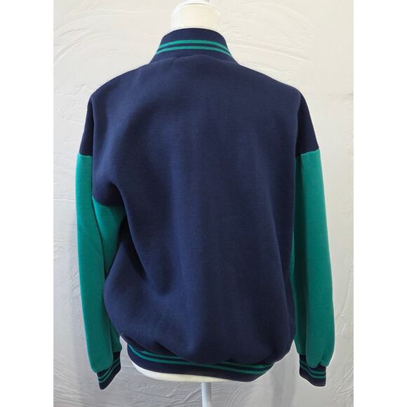 Vintage Australian Made Apparel Blue/Green Button Front Sweatshirt Size M - Picture 8 of 8
